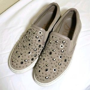 Sam Edelman Suede Studded Slip-on Shoes